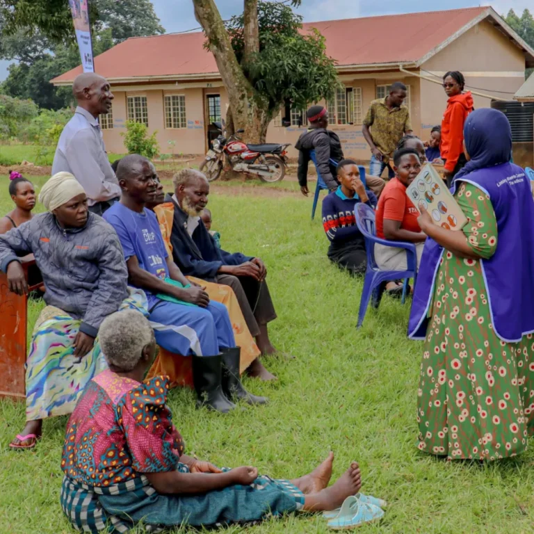 People gathered for a community awareness discussion