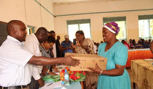 Community volunteers providing supplies